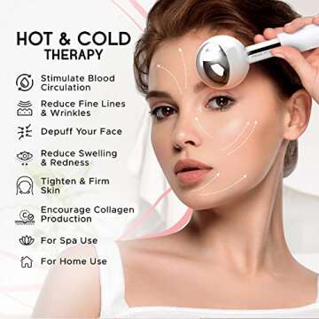 Ice Globes for Facials | Unbreakable Steel Cooling Roller | Cryo Sticks for Face | Massager for Face Neck & Eyes | Skin Care for Dark Circles, Puffiness, Wrinkles, Collagen Production (WHITE)