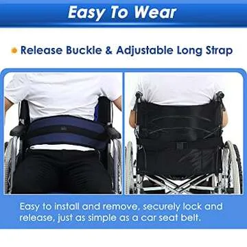 NEPPT Wheelchair Seatbelt Restraints for Dementia Patients Fall Prevention for Elderly Wheelchair Safety Harness for Adults Chair Seat Belt Adjustable Waist Support Straps to Prevent Sliding