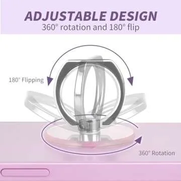 Jsoerpay Cell Phone Ring Holder, Transparent Ring Holder 360°Rotation Finger Ring Stand, Clear Cell Phone Kickstand Compatible with Most of Phones, Tablet and Case, (1Silver+1Black+1Rose Gold+1Gold)