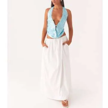 Keliholiyu Sparkly Sequins Tank Top for Trendy Style