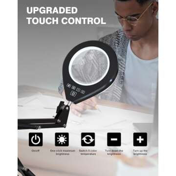 10X & 5X Magnifying Glass with Light for Precision Work