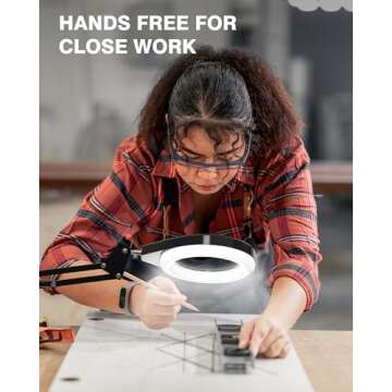 10X & 5X Magnifying Glass with Light for Precision Work