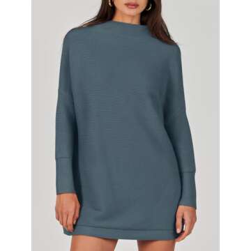 ANRABESS Women Oversized Casual Loose Turtleneck Long Sleeve Slouchy Baggy Knit Tunic Sweaters Pullo...