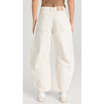 Stylish Free People Women's Barrel Jeans in Milk
