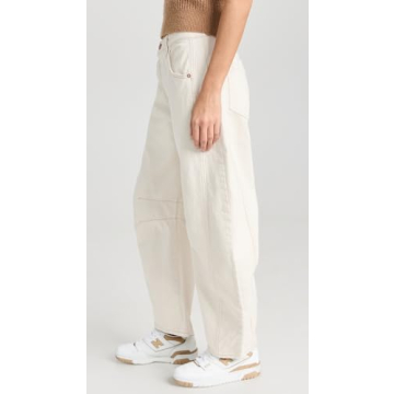 Stylish Free People Women's Barrel Jeans in Milk