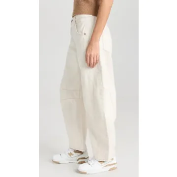 Stylish Free People Women's Barrel Jeans in Milk