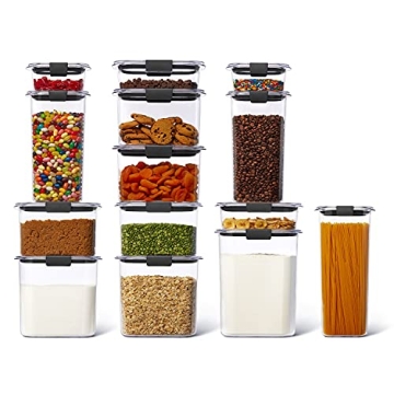 Rubbermaid Brilliance BPA Free Food Storage Containers with Lids, Airtight, for Lunch, Meal Prep, an...