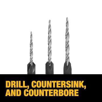 DEWALT Countersink Drill Bit Set #6, #8, #10, 3-Piece (DW2535)