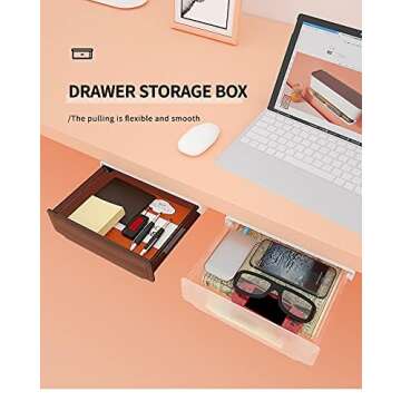 COZYWELL Self-Adhesive Under Desk Drawer for Organization