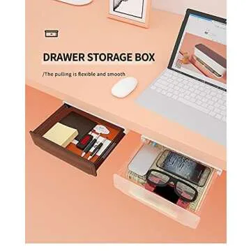 COZYWELL Self-Adhesive Under Desk Drawer for Organization