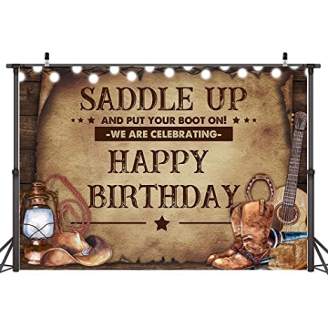 Cowboy Birthday Backdrop 7×5ft - Perfect for Kids Parties
