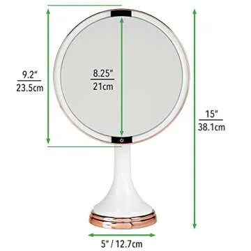 mDesign LED Lighted Makeup Mirror - Hands-Free, Rechargeable