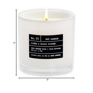 Lulu Candles Citrus & Orange Blossom | Luxury Scented Soy Jar Candle | Hand Poured in The USA