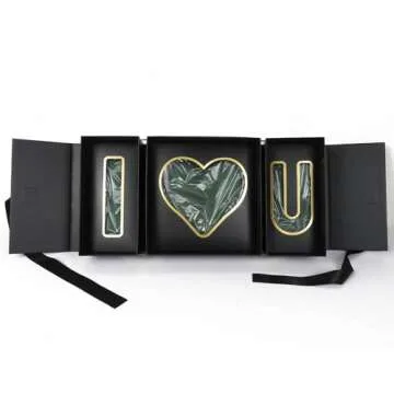 WENPACK Empty I Love You Box Valentines Day Mother's Flower Arrangement Gift Box With Foam Insert Holder Watering Tray(Black)