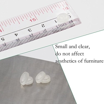 300 Pieces Clear Rubber Feet Adhesive Door Bumpers Pads Sound Dampening Cabinet Buffer Pads, 8.5 by 2.5 mm (Clear)