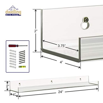Dwelling With Pride 24 Inch Acrylic Shelf - Stylish & Durable