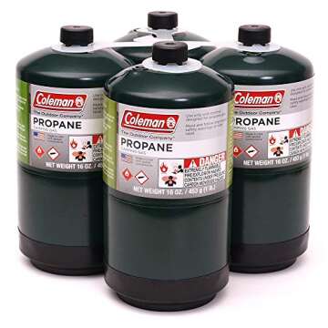 C-M Propane Fuel 16 oz 4-Pack - Perfect for Camping & Emergencies