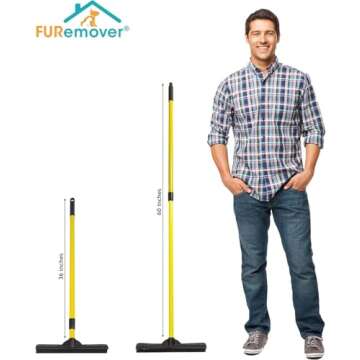 FURemover Pet Hair Broom with Squeegee - Effortless Cleaning