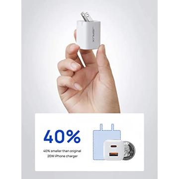 JSAUX USB C Charging Block Dual Port Fast Charger 20W