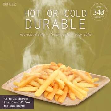 brheez Bamboo Cocktail Plates Disposable 6 inch Made from Palm Leaf 25 Party Plates, Perfect as Dessert Plates or Appetizer Plates.