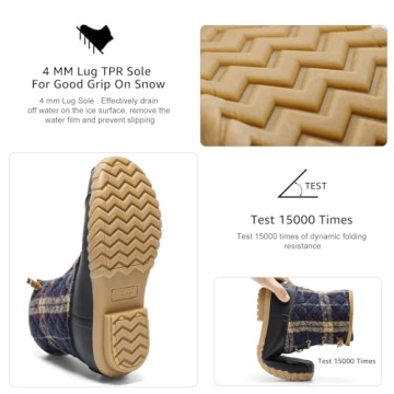 STQ Winter Duck Boots Stylish Waterproof for Women