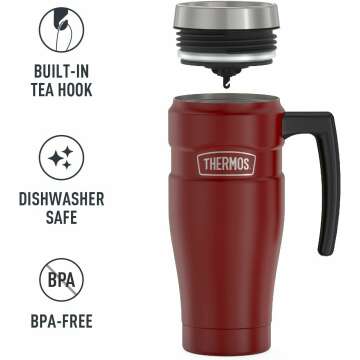 16 Oz THERMOS Rustic Red Travel Mug