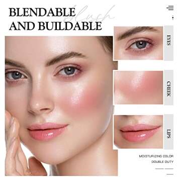 bayfree Multi Glow Balm, Cream Blush for Cheeks, Blush Balm Face Makeup, Radiant Finish, Hydrating, Creamy, Lightweight & Blendable Color, Vegan Face Balm, 0.63 Oz (Pink Camellia)