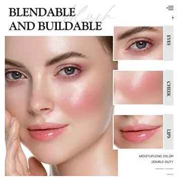 bayfree Multi Glow Balm, Cream Blush for Cheeks, Blush Balm Face Makeup, Radiant Finish, Hydrating, Creamy, Lightweight & Blendable Color, Vegan Face Balm, 0.63 Oz (Pink Camellia)