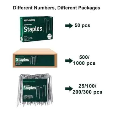 FEED GARDEN 6 Inch 500 Pack Galvanized Landscape Staples Plant Cover Stakes 11 Gauge Tent Stakes Gar...
