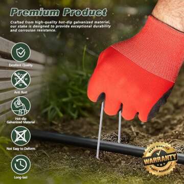 FEED GARDEN 6 Inch 500 Pack Galvanized Landscape Staples Plant Cover Stakes 11 Gauge Tent Stakes Garden Stakes Landscaping Fabric SOD Pins Yard Stakes for Decoration Weed Barrier Fabric