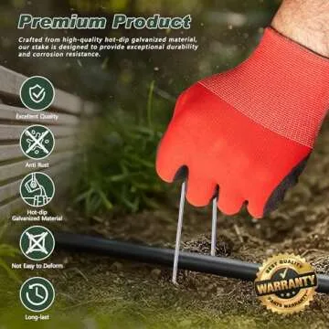 FEED GARDEN 6 Inch 500 Pack Galvanized Landscape Staples Plant Cover Stakes 11 Gauge Tent Stakes Garden Stakes Landscaping Fabric SOD Pins Yard Stakes for Decoration Weed Barrier Fabric