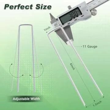FEED GARDEN 6 Inch 500 Pack Galvanized Landscape Staples Plant Cover Stakes 11 Gauge Tent Stakes Garden Stakes Landscaping Fabric SOD Pins Yard Stakes for Decoration Weed Barrier Fabric