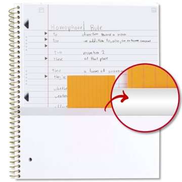 Five Star Spiral Notebook + Study App, 1 Subject, Wide Ruled Paper, 10-1/2" x 8", 80 Sheets, Glow (930020F)