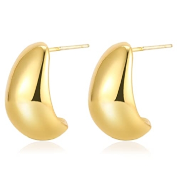 Chunky Gold Hoop Earrings Stylish and Hypoallergenic