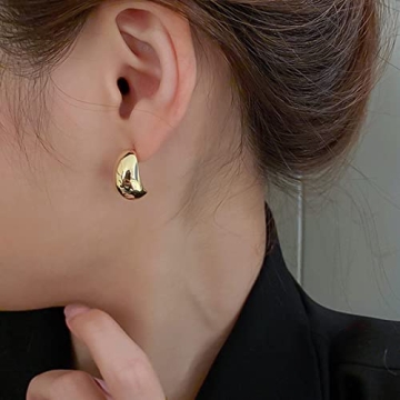 Chunky Gold Hoop Earrings Stylish and Hypoallergenic