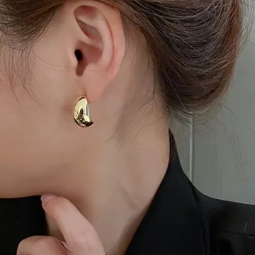 Chunky Gold Hoop Earrings Stylish and Hypoallergenic