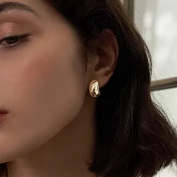 Chunky Gold Hoop Earrings Stylish and Hypoallergenic