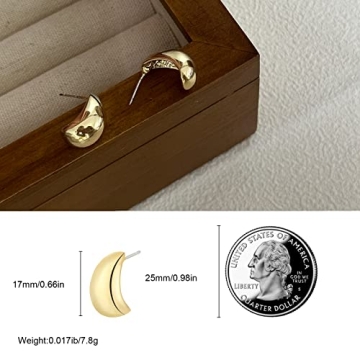 Chunky Gold Hoop Earrings Stylish and Hypoallergenic