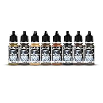 Vallejo Model Color Effects Wood & Leather Set – 8 Bottles of Premium Acrylic Paint