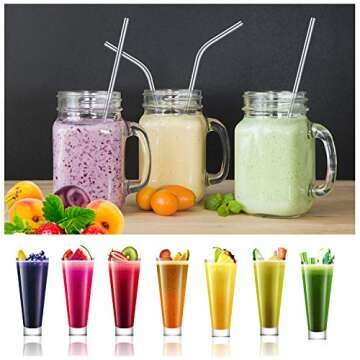 Liffree Set of 16 Stainless Steel Drinking Straws Eco-Friendly Replacement Straws for 30oz 20oz Yeti Rambler, RTIC, Ozark, Trail Tumblers, Metal Drinking Reusable Straws with 2 Cleaning Brushes