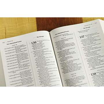 NIV, The Message, Parallel Bible, Hardcover: Two Bible Versions Together for Study and Comparison