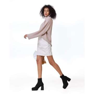 Stylish Women’s Sock Boots with Chunky Heel and Comfort