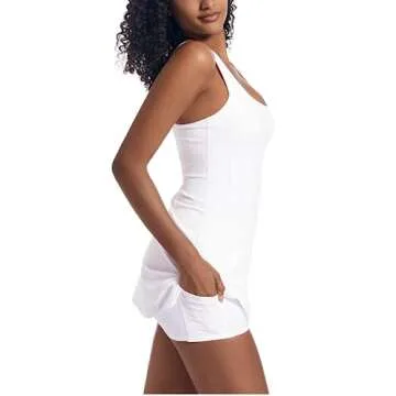 Topcloset Women Tennis Dress Built-in Bra Shorts Activewear