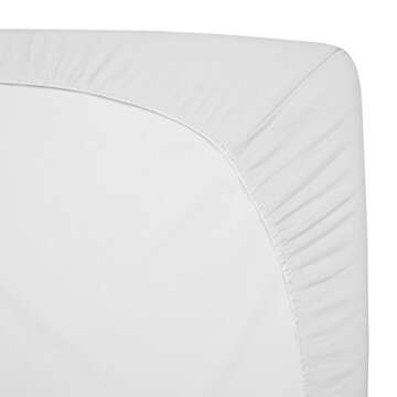 American Baby Company 2 Pack Fitted Crib Sheets 28" x 52", Soft Breathable Neutral 100% Cotton Jersey Sheet, White, for Boys and Girls, Fits Crib and Toddler Bed mattresses
