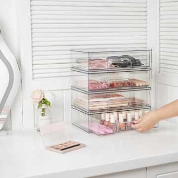Clear Stackable Storage Drawers - 2 Pack by Vtopmart
