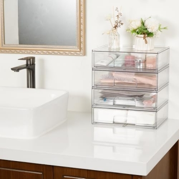 Clear Stackable Storage Drawers - 2 Pack by Vtopmart