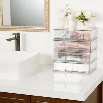 Clear Stackable Storage Drawers - 2 Pack by Vtopmart