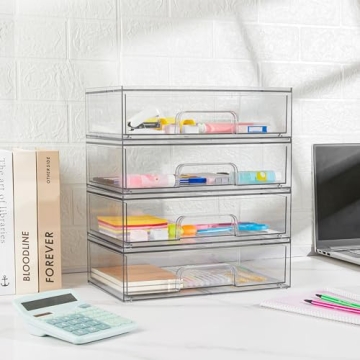Clear Stackable Storage Drawers - 2 Pack by Vtopmart