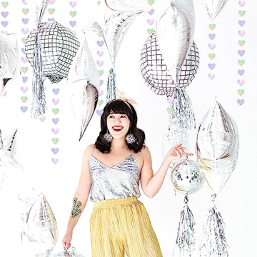 52Ft Iridescent Heart Garland for Weddings Birthdays Showers