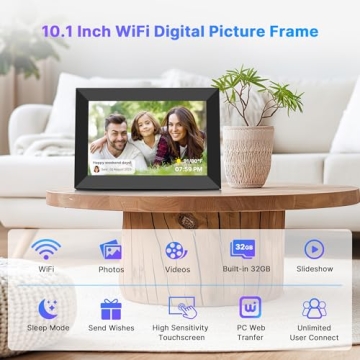 MaxAngel Digital Picture Frame 32GB Storage 10.1 Inch Touch Screen